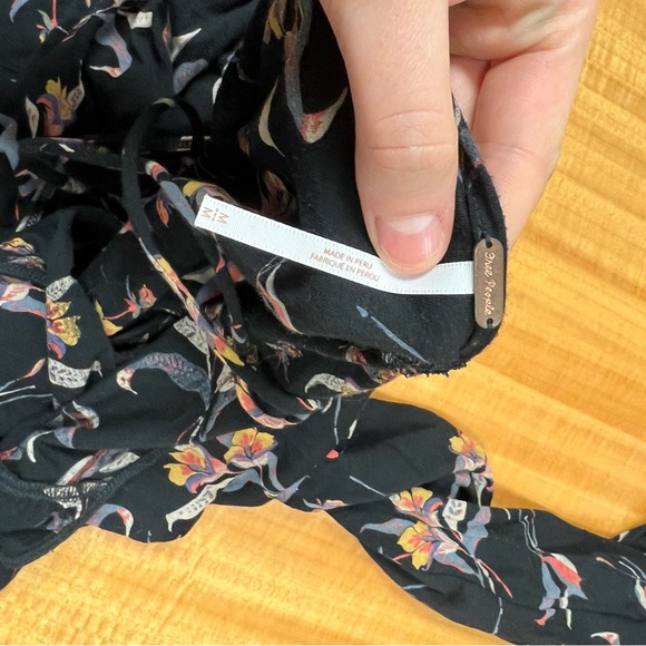 Free People Black Floral Blouse with Open Back - Picture 10 of 10